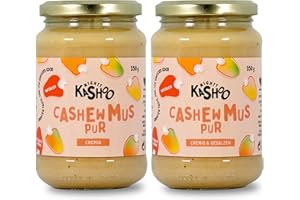 ‎MIGHTY KASHOO Mighty Kashoo Cashewmus Bundle Pur, Nachhaltiges Cashew Mus aus Westafrikanischen Nüssen, 2 x 350g im Glas - Natürlich, vegan und reich an Nährstoffen