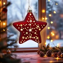 Spetebo Glas Weihnachtsstern rot zum Hngen mit 10 LED beleuchtet - 15 cm -  Deko Stern Leuchte warm wei Batterie betrieben - Advent Winter  Sternenlampe Stimmungslicht Christbaumkugel elegant : Amazon.de: Kche,  Haushalt & Wohnen