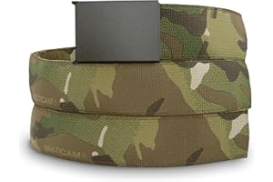 WAZOO Cintura antifurto, per viaggi e attività all'aria aperta, fibbia in acciaio inox, manica nascosta, prodotta negli Stati Uniti, Multicam, Medium