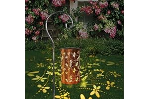 ZIKSUN Solar Lanterns Outdoor Garden Hanging Lights, Dragonfly Hollow Design IP65 Waterproof Lantern, Solar Auto On/Off Lanterns Perfect Gifts for Garden Outside Table Patio Balcony Courtyard
