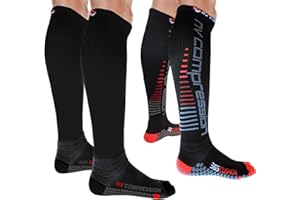 NV Compression 365 Cushion Socks – Black – Compression Sports Socks – for Running, Cycling, Triathlon, Gym