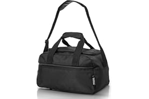 Aerolite Premium Ryanair 40x20x25cm Under Seat Cabin Bags Maximum Size Foldable Carry On Small Lightweight Holdall Bag Hand Cabin Luggage Flight Travel Duffle Bag 40x20x25 Black