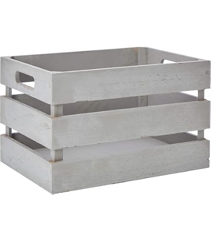 Lermowood Holzkisten Box0521 50 x 40 x 19cm Weiß