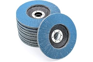 EET Pack of 10 Zirconium Flap Grinding Discs 115mm Abrasive Sanding Flap Wheel fits all 4 1/2" (115mm) Angle Grinders - Available in 5 Different Grits (100G)