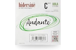 Hidersine Andante SINGLE C String for VIOLA. Steel Core, alloy string for longevity and ease of playing feel. Great tone and great value. Ideal for all Viola Students. SINGLE C String only.