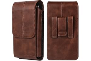 WNHTFAC Handy Gürtelclip Holster für Männer Braun, Handytasche Gürtel Wasserdicht, Leder Handy Hüfttaschen mit Kartenfach Geldbörse Handyhalterung mit Gürtelschlaufe Taillentasche für Wandern Camping Sport