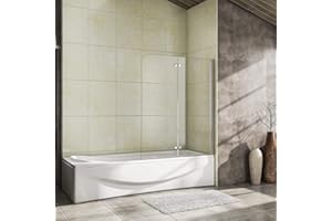 OCEAN ITALY S.R.L. Sopravasca Parete Doccia 90x140 cm 2 ante Pieghevoli a Libro Vetro Temperato Trasparente 6 mm Anticalcare Telaio Cromo Lucido