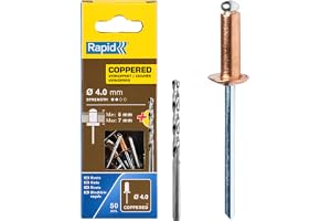 Rapid Popnitar Koppar Ø4 x 10 mm, 5-7 mm Greppvidd, 50-pack | Kopparbelagd aluminiumnit, effektiv och diskret infästning i ko