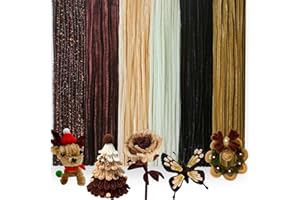 HANCHENG 200 PCS 6 Colors Brown Pipe Cleaners Chenille Stems,Pipe Cleaners For Craft,Pipe Cleaners Set for DIY Art and Craft Projects（Gradient Brown）
