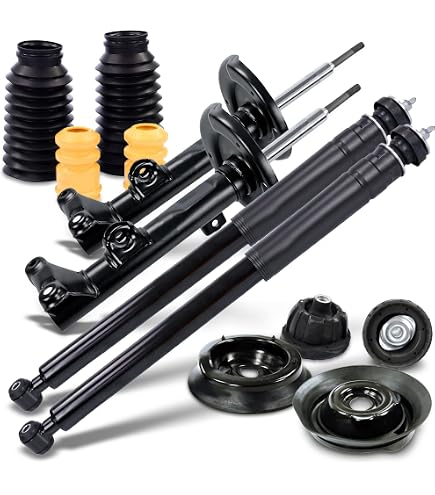 ATEC Germany 2 Ammortizzatori A Gas Anteriori + Kit Protezione Polvere Per Mercedes Classe C W203/CL203/S203, Montante E Cuscinetti Inclusi