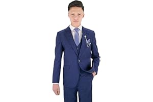 SIRRI Traje Formal Texturizado de 6 Piezas para niños, Corte Ajustado, para pajes, Bodas, comuniones, de 1 a 16 años