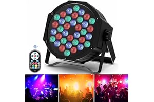 U`King RGB LED Par Strahler, 36 LED Bühnenlicht Partylicht mit Fernbedienung, Discolicht Scheinwerfer Bunt Beleuchtung für Stage DJ Party Show Bar Halloween Weihnachten