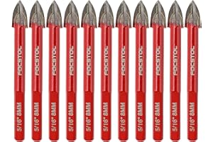 FOCSTOL Masonry Drill Bits Set - 10pcs 8mm Carbide Drill Bits Set with Triangle Shank for Wood Plastic Foam Tiles Softer Materials