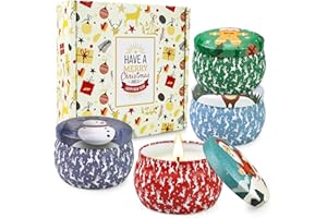 Yinuo Mirror Regali Natale, Candele Profumate Regalo, Set Candele Profumate 4x4,4 Oz, per Anniversario Natale San Valentino Festa della Mamma Decorazione