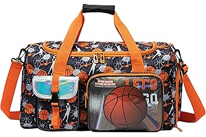 HTgroce Sac de Sport Enfant Week-End Garçon Sac Voyage Enfant avec Compartiment à Chaussures