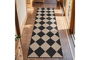 TUKDAK Boho Runner Rugs for Hallway Non Slip 60x180cm, Woven Runner Rugs for Kitchen, Braided Absorbent Long Floor Carpet, Washable Floor Mat for Entryway, Entrance, Bedroom, Hall
