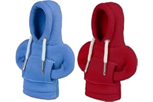 LISEFO 2PCS Housse de Sweat à Capuche Car Gear, Bleu&Rouge Sweat Pommeau de Vitesse, Décoration de pommeau de levier de vitesse, Automobile Accessoires intérieurs