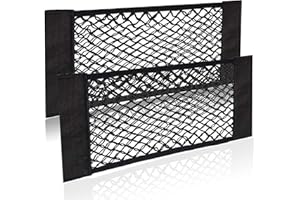 FREE WOLF 2 Pcs Filet Coffre Voiture Crochet, Universel Pour Coffre De Voiture En Maille, Filet De Rangement Voiture Universelle, Avec Élastique Magic Sticker Pour Voiture Sacs En Filet Pour Coffre De Voiture