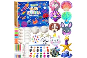 NLMWTI NLWMTI 81pcs Conchas que Brillan en la Oscuridad Pintar Manualidades para Niños, Regalo niña 4 5 6 7 8 años, DIY Glow in the Dark Pintura Niñas Juguetes Manualidades niña 4 5 6 7 8 años