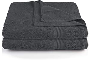 CelinaTex Bari Saunatuch XXL Doppelpack 90 x 220 cm anthrazit Baumwolle Frottee Handtuch Badetuch Saunahandtuch