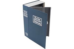 Pavo – Cassaforte a forma di libro 23.5 x 15.5 x 5.5 cm, Nero/Blu, 8032105