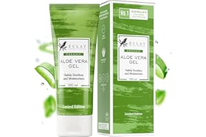 ECLAT SKINCARE EL GANADOR 08/20* Gel de Aloe Vera (99,75%) ORGÁNICO - COSECHADO A MANO Y PRENSADO EN FRÍO en Australia - PULPA REAL (NO POLVO) - 100% Natural, VEGANO y NO DILUÍDO - Aprobado por Dermatólogos