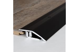 PROVISTON | Profilé de rattrapage| Alu anodisé | Bronze foncé | Largeur 44 mm | Hauteur 7-15 mm | Longueur 2700 mm | Barre de jonction à visser | Barre de seuil de rattrapage | 1 pièce