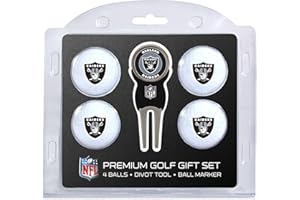 Team Golf NFL Regulation Size Golf Balls (4 Count) & Divot Tool with Removable Double-Sided Magnetic Marker