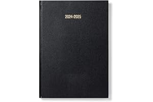 MORGAN'S DIRECT A4 Black Academic Diary 2024-2025 Day A Page Mid Year Planner with Appointments