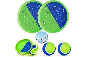 Haoutdory Set di Palla per Bambini,Cattura Racchette Palline Set,Gioco da Spiaggia Impermeabile,Gioco di Lancio e Presa,Divertimento per Famiglie,Adatto a Bambini e Bambine 3,4,5,6,7,8,9,12 Anni