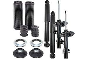 BESTPRICE 4x ammortizzatori a gas a pressione anteriori e posteriori, incluso il set di supporti e parapolvere, compatibili con VW MULTIVAN T5