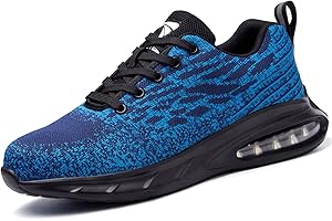 HILAX Scarpe Antinfortunistica Uomo Donna Scarpe da Lavoro con Punta in Acciaio Comodo Antiscivolo Leggere Traspiranti Scarpe Sicurezza Scarpe da Trekking