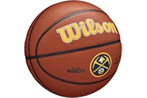 Wilson Pallone da Basket NBA TEAM TRIBUTE BSKT, Utilizzo Outdoor, Gomma, Misura 7, Rosso/Blu (Denver Nuggets)