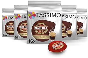 Tassimo Cápsulas de Café Marcilla Espresso | 80 Cápsulas Compatibles con Cafetera Tassimo - 5PACK - Amazon Exclusive