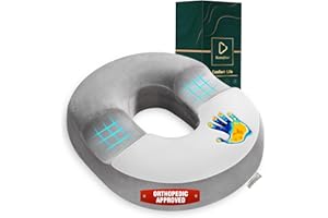 Ecosafeter Hemorrhoid Seat Cushion, High-Quality Doughnut Cushion Made of Memory Foam for Pregnancy, Coccyx, Postnatal Sciatica, Pressure Ulcers
