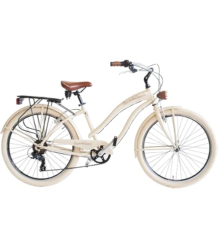 venice damenfahrrad Via Veneto Cruiser, Aluminiumrahmen, 6 Gänge, 26 Räder von Airbici Motor Cover Stereo Hybrid Vegane Produkte Farbe:Blue Onyx