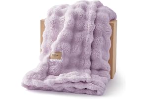 BEDSURE Gosig filt fluffig bubbelfilt – ljuslila, 150 x 200 cm