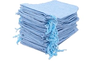Leeyunbee 30PCS 10x15cm Sachets en Jute, Pochettes Sachets en Lin, Sac Cadeau réutilisable, Sacs en Jute Avec Cordon De Serrage pour Bijoux Cadeau Fête Anniversaire Noël Mariage DIY (Bleu Clair)
