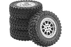 Vgoohobby OD 2.7" Rubber Tires & Plastic Wheel Rims Compatible with MN Model MN90 MN91 MN45 MN96 MN99 MN99S MN98 1/12 RC Car (Silver)