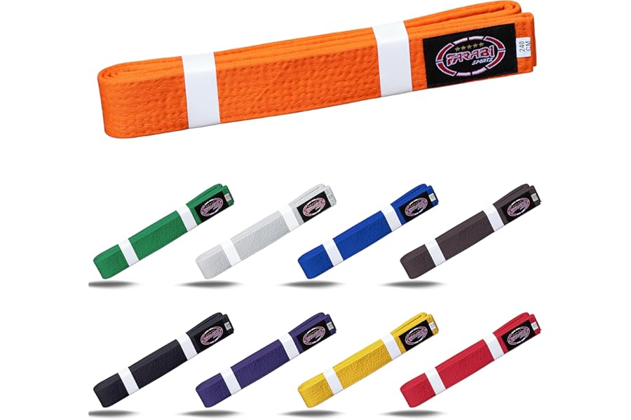 Farabi Sports Karate Belt – Multiple Colors – Premium Martial Arts Belts for Karate and Taekwondo, Training & Competition – Single, Pack of 5, Pack of 10