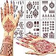 Generic Henna Stickers 6 Sheets, Arabic Designed Mehndi Stickers for both Hands, Temporary Tattoos,Brown Mehndi Waterproof Stickers,Mehndi Stickers for EID…