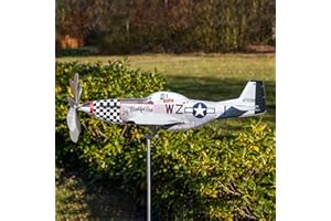 ONKUJLPST Airplane Wind Spinner,Metal Garden Plane Wind Spinner Windmill Garden Stake,Unique Stainless Steel Aircraft Windmill,Airplane Wind Catchers Garden Ornament Garden Windmill