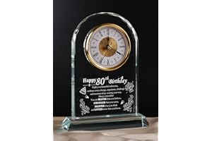 WinTaim Unique Happy 80th Birthday Gifts for Women, Men, Mom, Dad, Grandma, Grandpa, 80 Year Old Birthday Present Quartz Clocks with Blessing Decorations for Her, Him, Parents, and Couples