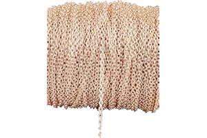 Angel Malone 1 Metre (3mm x 2mm) ROSE GOLD Plated Cable or Flat Chain Jewellery Making Findings -UK SELLER (Cable)