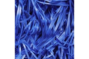 JEEMOOTOWN 500g Carta Tagliuzzata per Regali - Blu Reale - Paglia per Cesti - Ideale Paglia Confezioni per Scatole Regalo