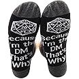 PXTIDY RPG Gaming Socks Dungeons Game Gift Because I'm the DM That's Why Socks D20 Dungeon Dragons Gaming Gift RPG Game Dungeon Master Gift
