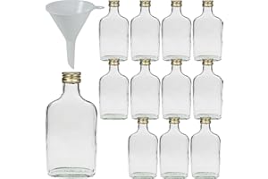 MIKKEN Viva Haushaltswaren Lot de 12 Bouteilles en Verre à schnaps Bouteilles 200 ML. Un Entonnoir