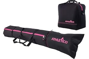 Athletico Padded Ski Bag Combo - Ski Bag & Separate Ski Boot Bag - Store & Transport Skis Up to 200 CM and Boots Up to Size 13 - Padded to Protect All Your Ski Gear and Equipment for Travel