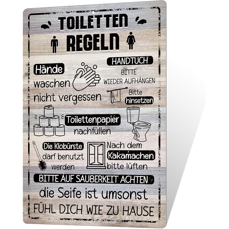 DIN A4 Kunstdruck 'Toiletten-Regeln' – Witziger Spruch Fürs Badezimmer, 21x29,7 Cm, Matt