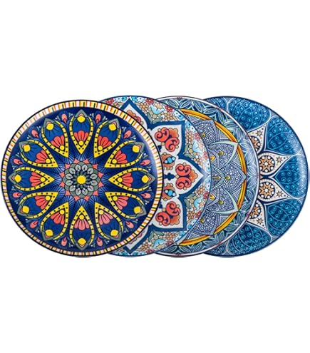 Piatto In Ceramica Siciliana Dipinto A Mano | Maiolica Su Sfondo Blu - Diametro 20cm - Foto 8